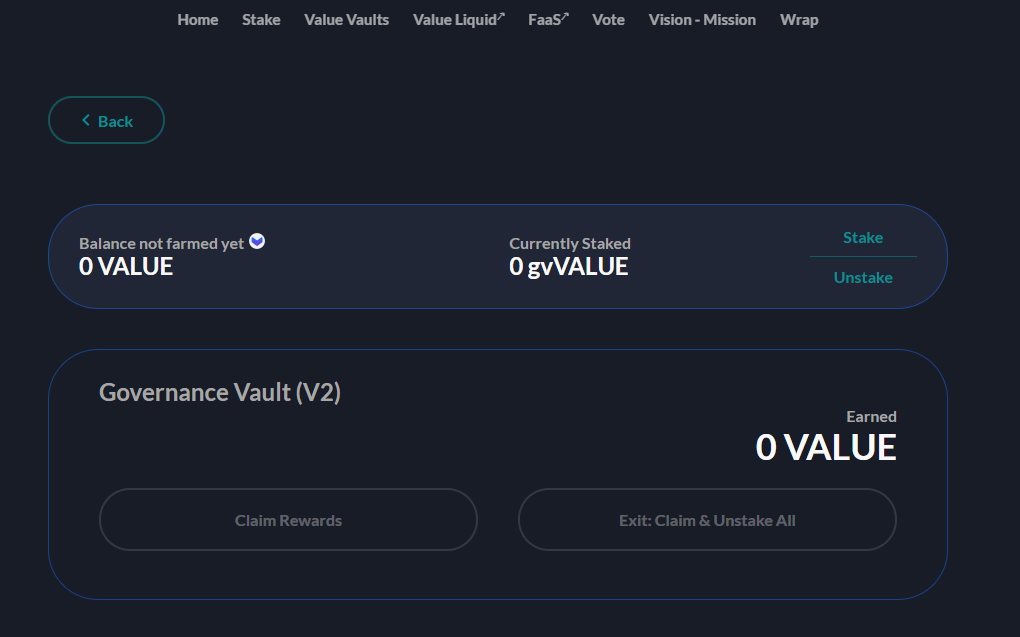 Staking at vGovernance